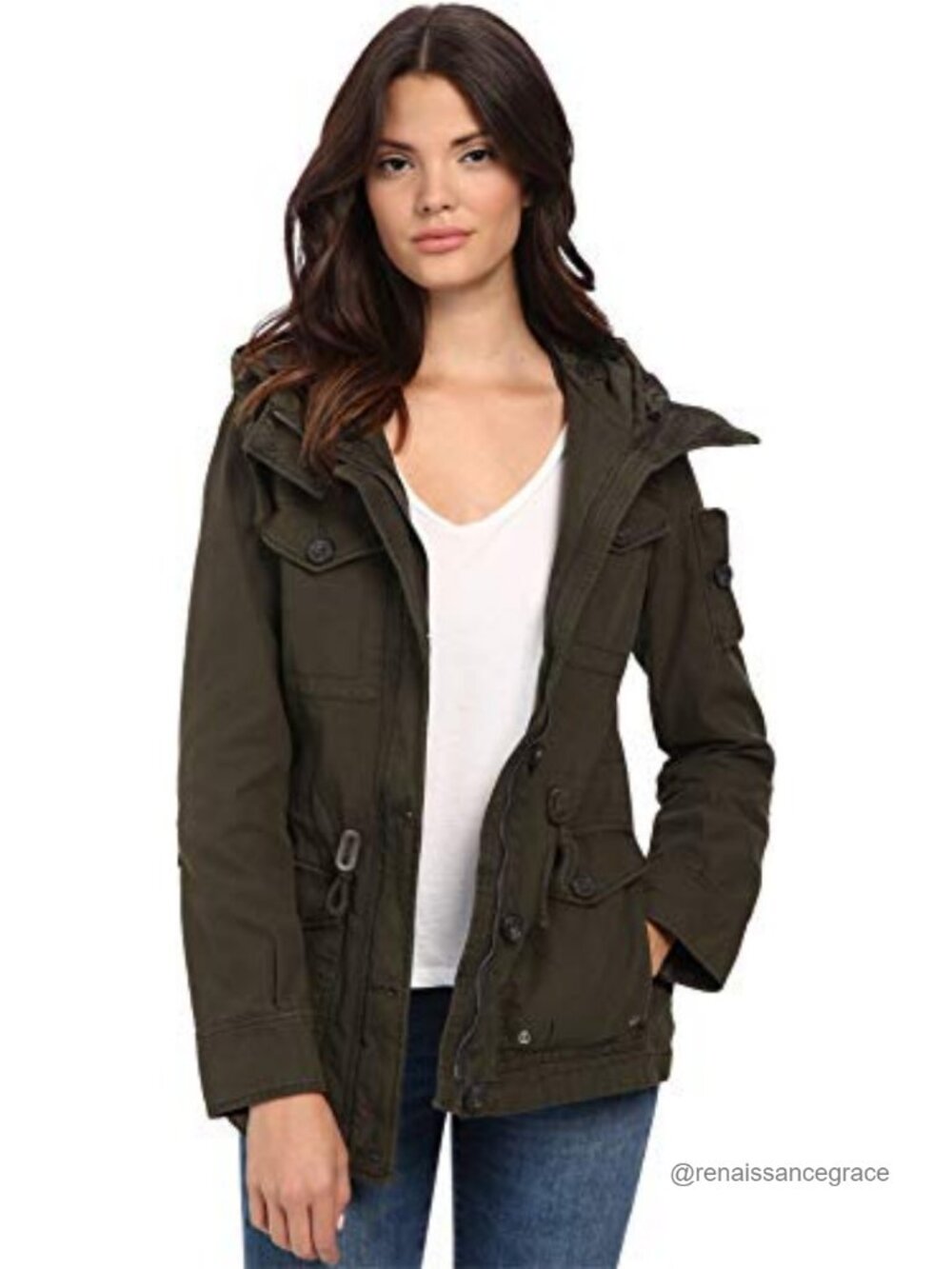 Lightweight 100% Cotton Military Anorak Jacket Quilted Lined Field Coat